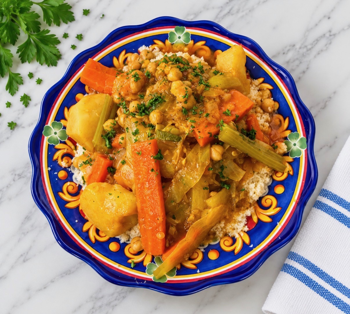 Moroccan couscous with vegetables at Nagila Moroccan Cuisine